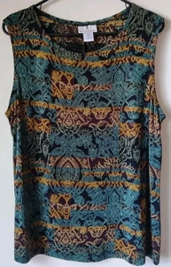 The Travel Collection Top donna 1X senza maniche stampa azteca nero/verde - Foto 1 di 4