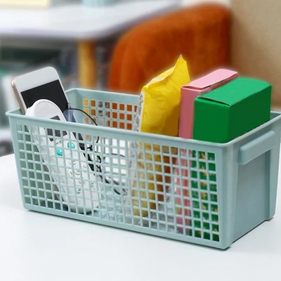 13x28x11.5cm Desktop Storage Basket Rectangular Large Capacity Hollow Out V DW - Image 1 of 4