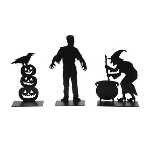 Abt. 56 SPOOKY SILHOUETTES #6011479 NRFB Halloween im Ruhestand Hexe Krähe Ghul * - Bild 1 von 3