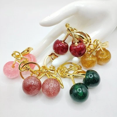 Cherry Charm Pendant Eye-catching Key Ring Accessory Women's Shoulder Bag Decor