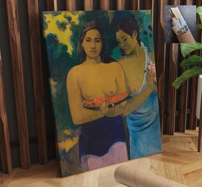 Women Nude Female Paul Gauguin Two Tahiti Tahitian Figurative Art 22X30Inch - Image 1 of 3