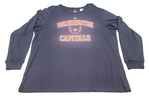 Camicia Washington Capitals Uomo 2XL NHL Hockey Manica Lunga Majestic - Foto 1 di 8