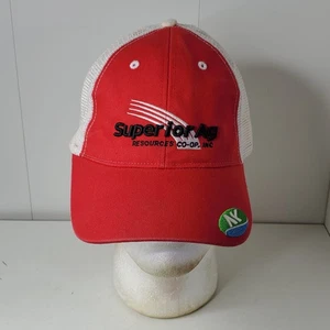 Superior Ag Resources Co-Op Red White Mesh Back Adjustable Hat Men NK Seeds Logo - Picture 1 of 10