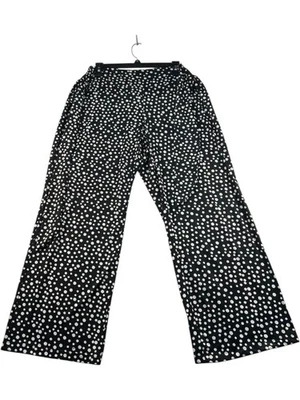 NY Collection Pull On Pants Womens Size Large Petite PL Black White Dots New - Image 1 of 4