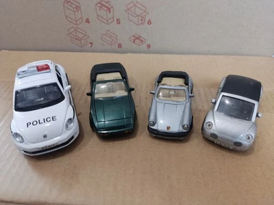 Juego 4 Coches Porsche 911 Porsche 944 SC Volkswagen Nuevo Modelo Escarabajo Diecast Car Foto 1 de 4