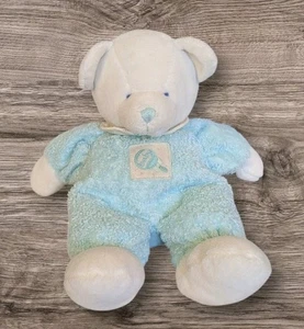 Vtg Russ Berrie Baby DROWSY Bear Plush Terry Cloth Teal Rattle Teddy Toy 11" Sad - Picture 1 of 16
