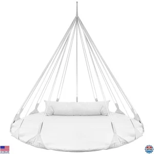 56" Stylish Hanging Swing Nest - Cotton Double Hammock Lounger Chair - 264lbs - Picture 1 of 6