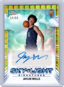 2024-25 Topps Chrome Jaylen Wells Sky Light RC Gold Geometric Refractor Auto /50 - Bild 1 von 2