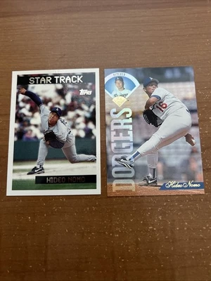 Tarjetas de béisbol Hideo Nomo 1995 Los Angeles Dodgers - Topps #40T & Leaf #267 Foto 1 de 3