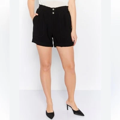 INC International Concepts High Waist Solid Basic Black Shorts - Size 8 - Image 1 of 4
