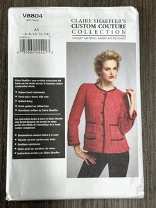 Vogue V8804 Claire Shaeffer Custom Couture Jacket size 6-14 Uncut Sewing Pattern - Picture 1 of 3