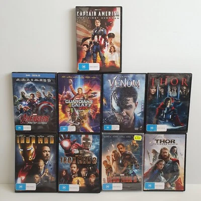 Marvel 9 DVD Bundle 9 Iron Man, Thor, Guardians Of The Galaxy, Avengers Like New - Image 1 of 4