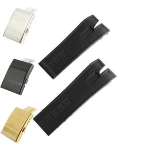 26.5mm For Roger Dubuis Bracelet Silicon/Rubber Folding Buckle Watch Band Strap - Picture 1 of 10