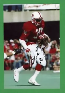Mike Rozier 1983 vincitore del trofeo Heisman, Nebraska, NFL foto firmata 4x6 E27146 - Foto 1 di 1