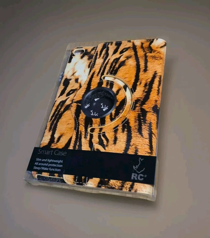 RC Apple Ipad Mini 4 / 5/3/2 Tiger Style Smart Case Cover 360 Flip Hold  - Image 1 of 4