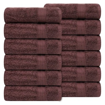 Ample Decor Hand Towel Pack of 12 100% Cotton Highly Absorbent Thick and Soft - Image 1 of 3