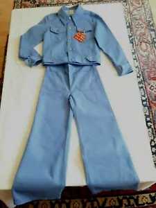 Ensemble garçon blouson + pantalon patte d'eph bleu stature 138cm VINTAGE 70 - Imagen 1 de 11