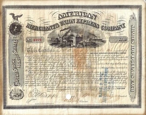 American Merchants Union Express Company, 1869 -FARGO-KNAPP-ROSS- - Zdjęcie 1 z 2