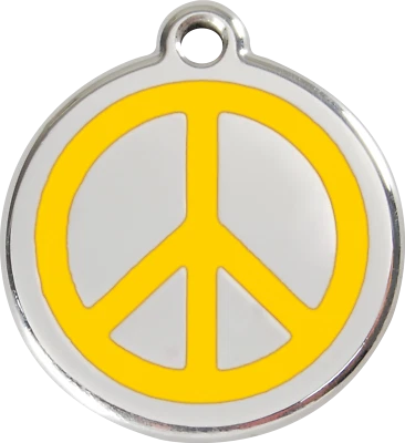 Steel Red Dingo Peace ID Dog Tag Black Purple Blue Green Yellow Orange Red Pink - Image 1 of 4