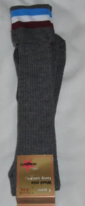 Adult Boys Grey Knee High TOT School Socks 3 Colour Bands Sz 7-11 NEW 09/11 - Picture 1 of 4