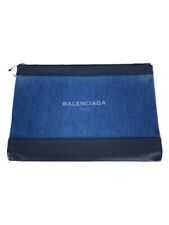 BALENCIAGA clutch bag canvas indigo 420407 4580 C 538735 Used