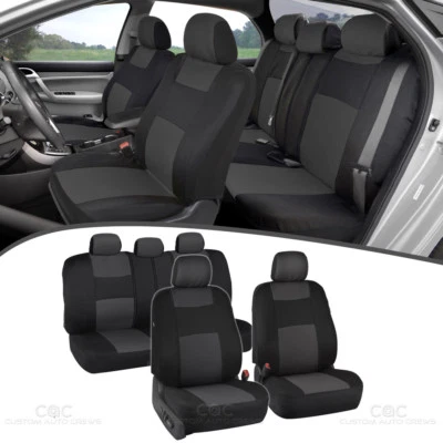 Fundas de asiento de coche para Hyundai Sonata 2 tonos carbón y negro con banco dividido Foto 1 de 4