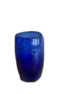 Vintage Etched Cobalt Blue Shot Glass - Picture 1 of 7