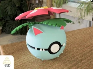 #003 Bisaflor Pokeball im Maßstab 1:1, 3D Druck, Pokemon, Gaming, Venusaur - Bild 1 von 1