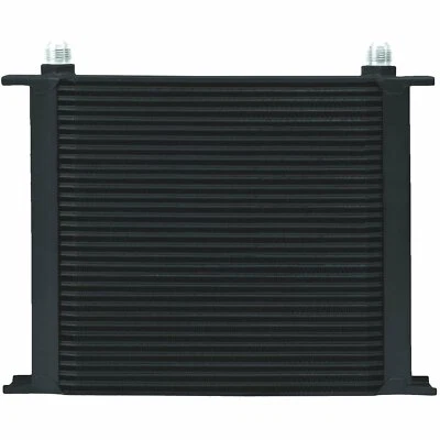 34 ROW BLACK ALUMINUM ENGINE TRANSMISSION OIL COOLER 6AN HOSE END FITTINGS KIT - Image 1 of 3