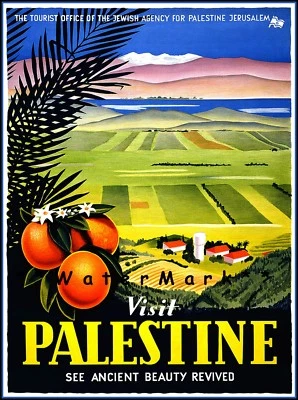 Póster impreso vintage de belleza antigua Visit Palestine 1936 viaje turismo arte Foto 1 de 4