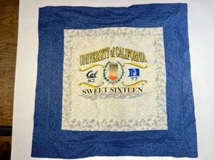 Vintage Cal Berkeley 1993 Sweet 16 Quilted T-Shirt Pillow Case-One of a Kind! - Picture 1 of 7