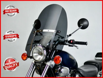 HONDA SHADOW VT 125 500 600 UNIVERSALE CUPOLINO ALTO PARABREZZA TOURING 4 COLORI - Immagine 1 di 4