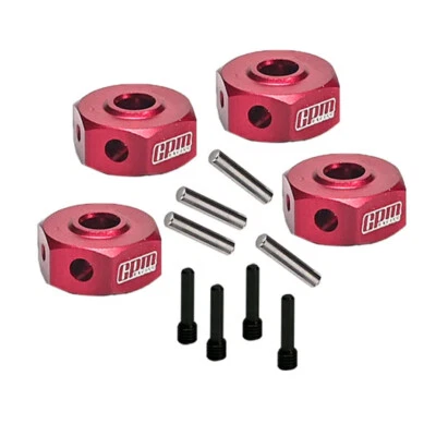 NEW GPM Racing Aluminum 7075 Hex Adapters (12mm) Red for Losi 1/18 Mini LMT - Image 1 of 3