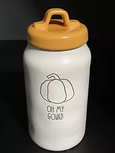Oh My Gourd weiß Glas orange Deckel Herbst Kanister Rae Dunn Geschenk Mama - Bild 1 von 7