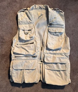 Vintage Points West Fishing Vest Sz S Beige 11 Pockets Adjustable - Picture 1 of 7