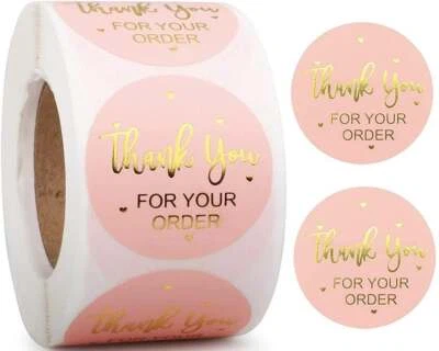 CRAFTMONK Thank You For Your Order Stickers Hand Made Small Business Round Labels 25mm UK