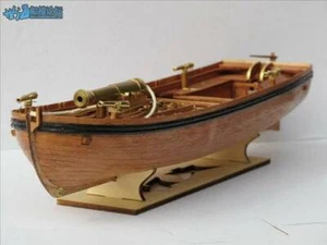Full Ribs Armed Cannon Boat Scale 1/36 14" Wood Ship Model Kit Shicheng - Picture 1 of 11