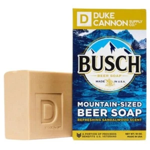 DUKE CANNON~~MOUNTAIN-SIZED~~SANDALWOOD SCENT~~BUSCH BEER SOAP 10 OZ NIP bin - Picture 1 of 4