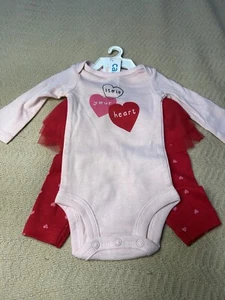 Just One You NB Girls 2 Piece “Stole Your Heart LS Shirt And Pants Size NB - Picture 1 of 6