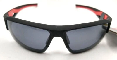 Foster Grant IronMan CORNER Polarized Black Red Sunglasses 100% UV NEW - Image 1 of 3