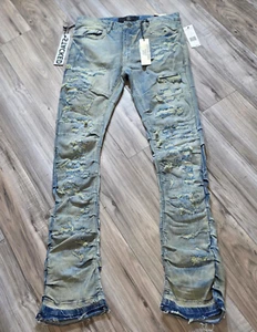 Jordan Craig Men Stacked Ripple Jeans (Cream Wash) - Picture 1 of 3