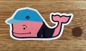 NEW Vineyard VINES Pink SCHOOL Preppy HAT Whale STICKER Laptop YETI Car DECAL - Picture 1 of 2