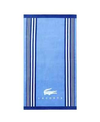 Lacoste Home Oki Striped Cotton Beach Towel 36"X72". - Image 1 of 2