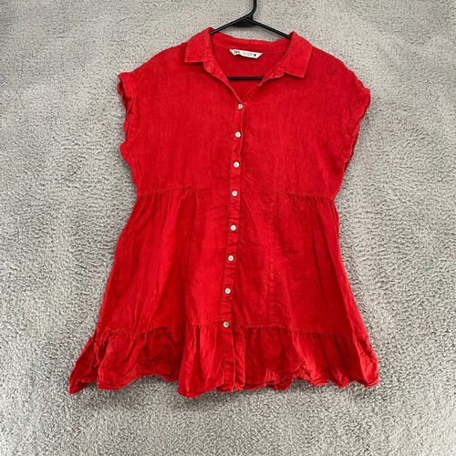 Abito Zara lino donna piccolo romantico rosso San Valentino minimalista vacanze estate