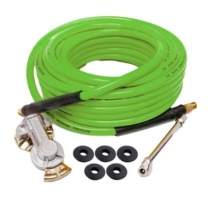 Kit inflador de manguera de aire Glad Hand 3/8" x 50 pies con portabrocas de doble pie 300 PSI pesado con - Imagen 1 de 6