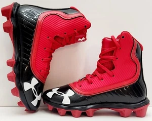 Under Armour Highlight RM JR Football Cleats 3021201-001, Red/Blk/White, Size 1Y - Picture 1 of 12