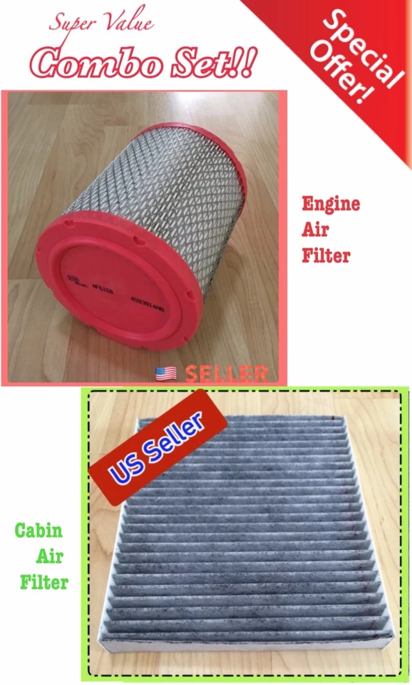 ¡JUEGO DE 2 PIEZAS! Filtro de aire de cabina + motor de carbono para Jeep Compass calibre Patriot Dodge   Foto 1 de 1