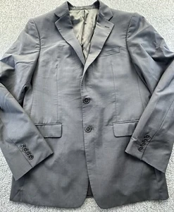 Calvin Klein Blazer Herren 40R Schwarz Kariert Wolle Anzug Jacke Formell Sport Mantel - Bild 1 von 12