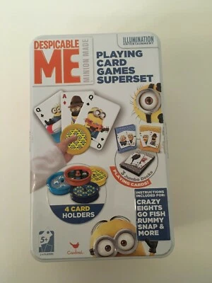 Despicable Me Playing Card Games Superset in tin EUC crazy 8s, go fish and more - Image 1 of 4