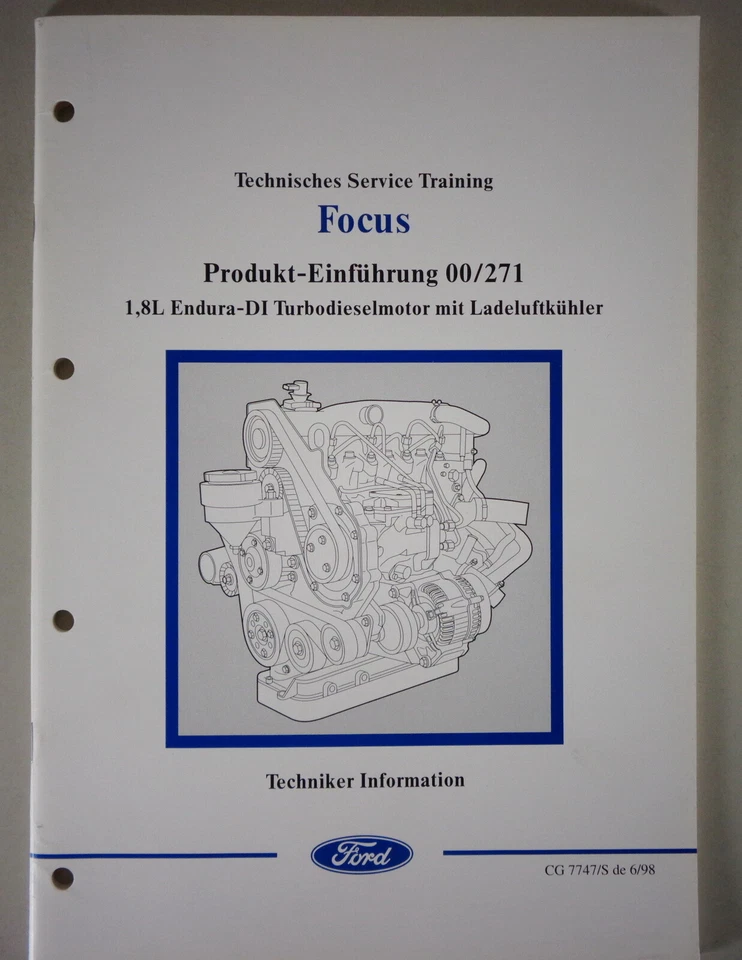 Información Técnica/Introducción Del Producto Ford Focus 1,8L Endura-DI Año 1998 - Imagen 1 de 1